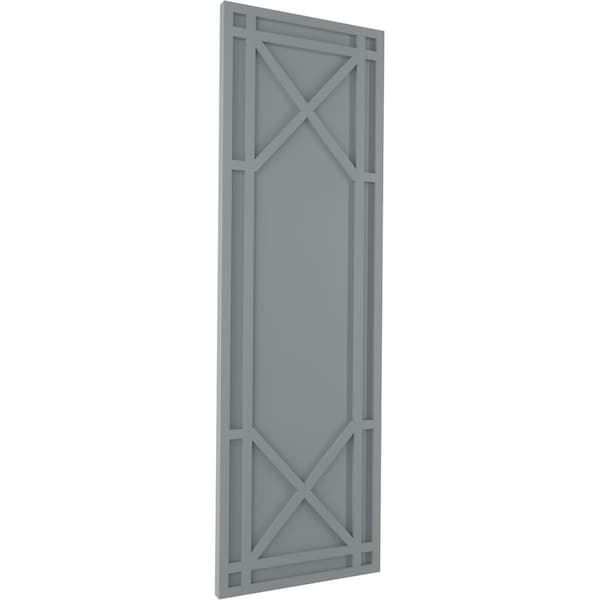 Ekena Millwork True Fit PVC Bungalow Fixed Mount Shutters, Ocean Swell, 15W x 28H, PR - TFP001BG15X028CH