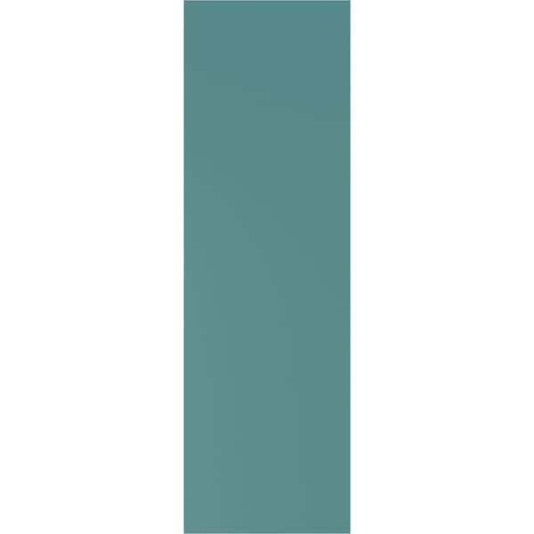 Ekena Millwork True Fit PVC, Two Equal Raised Panel Shutters, Pure Turquoise, 18W x 44H, PR - TFP101RPF18X044PT