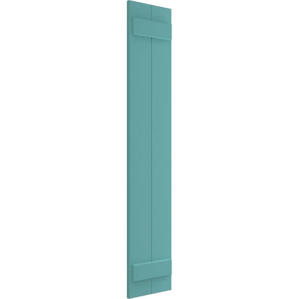 Ekena Millwork True Fit PVC, Two Board Joined Board-n-Batten Shutters, Pure Turquoise, 10 3/4W x 70H, PR - TFP101BBF11X070PT