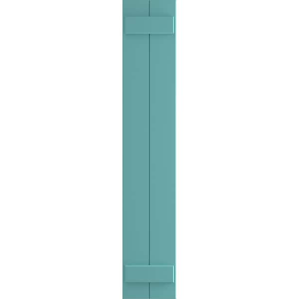 Ekena Millwork True Fit PVC, Two Board Joined Board-n-Batten Shutters, Pure Turquoise, 10 3/4W x 70H, PR - TFP101BBF11X070PT
