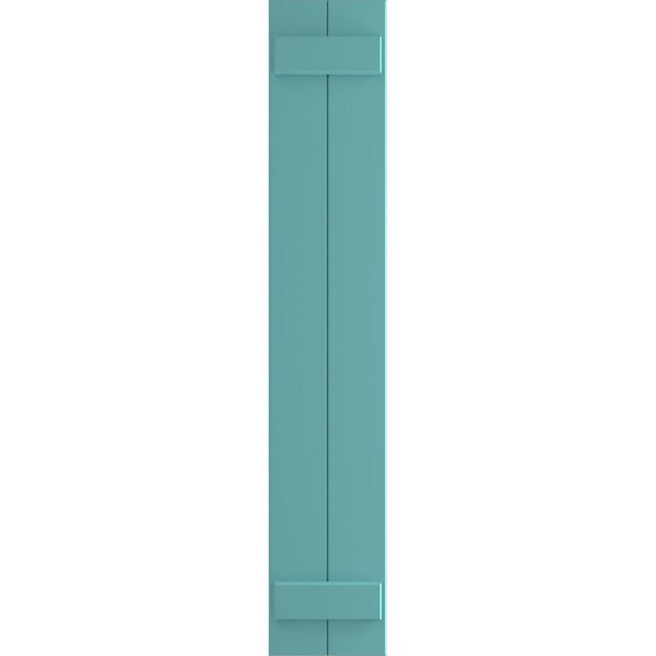 Ekena Millwork True Fit PVC, Two Board Joined Board-n-Batten Shutters, Pure Turquoise, 10 3/4W x 70H, PR - TFP101BBF11X070PT