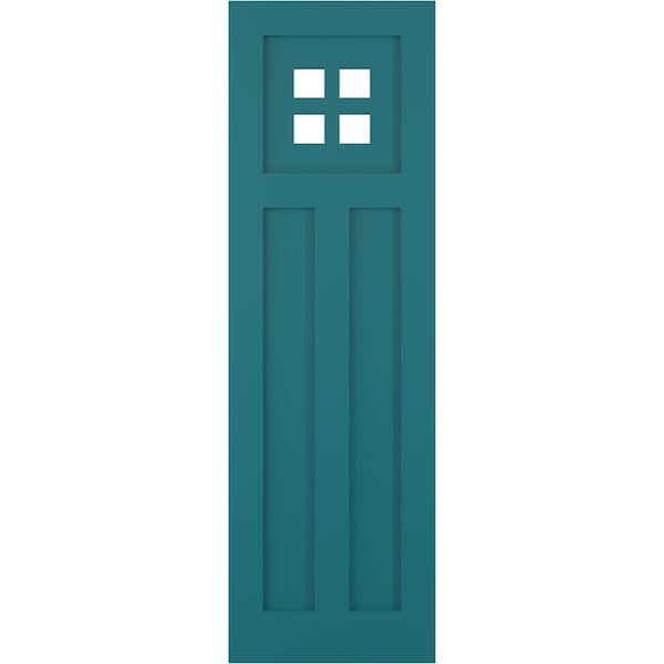 Ekena Millwork True Fit PVC San Antonio Mission Style Fixed Mount Shutters, Antigua, 15W x 25H, PR - TFP001ST15X025AN