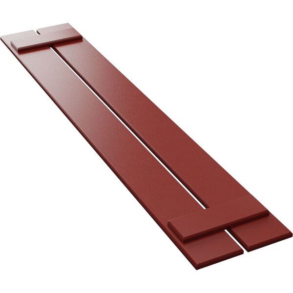 Ekena Millwork True Fit PVC Two Board Spaced Board-n-Batten Shutters, Fire Red, 11 1/4W x 43H, PR - TFP101SBF11X043BR