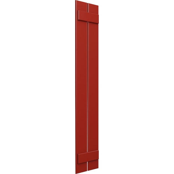 Ekena Millwork True Fit PVC Two Board Spaced Board-n-Batten Shutters, Fire Red, 11 1/4W x 43H, PR - TFP101SBF11X043BR