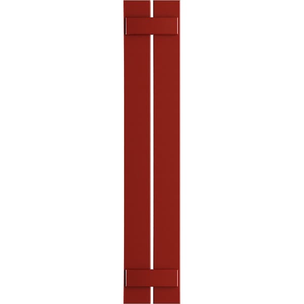 Ekena Millwork True Fit PVC Two Board Spaced Board-n-Batten Shutters, Fire Red, 11 1/4W x 43H, PR - TFP101SBF11X043BR