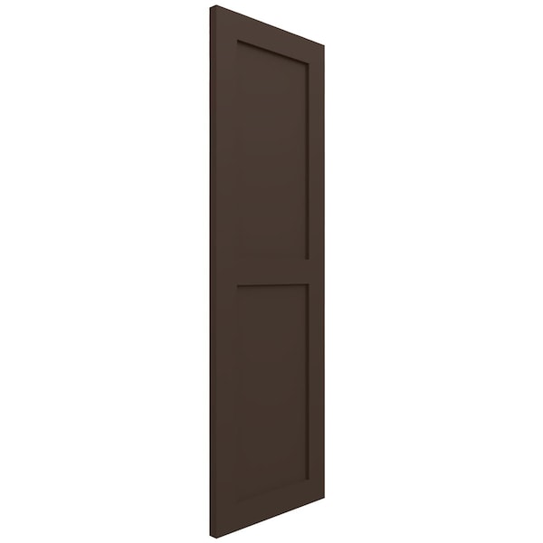 Ekena Millwork True Fit PVC Two Equal Flat Panel Shutters, Raisin Brown, 12W x 77H, PR - TFP101FPF12X077TB