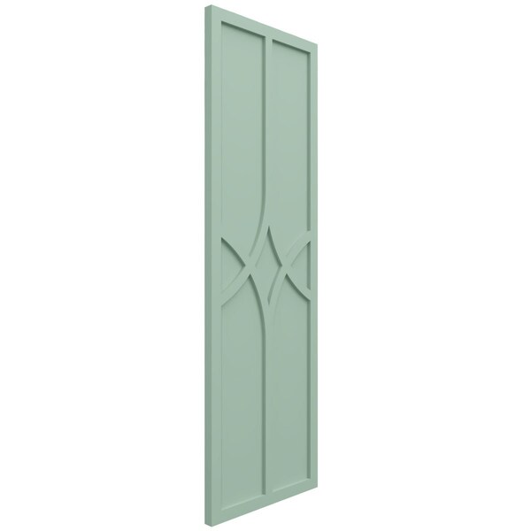 Ekena Millwork True Fit PVC Cedar Park Fixed Mount Shutters, Seaglass, 12W x 75H, PR - TFP001CP12X075SG