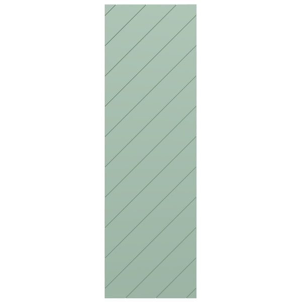 Ekena Millwork 15W x 79H True Fit PVC Diagonal Slat Modern Style Fixed Mount Shutters, Seaglass, PR - TFP001DG15X079SG