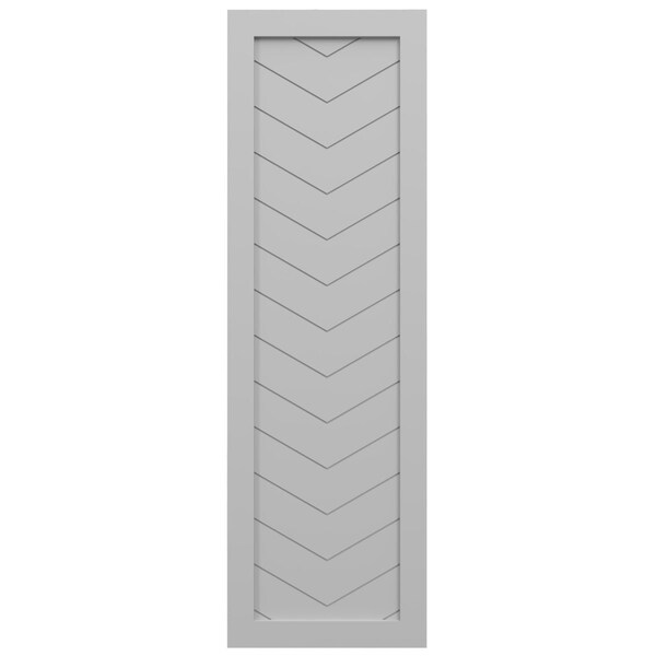 Ekena Millwork True Fit PVC Single Panel Chevron Modern Style Fixed Mount Shutters, Primed, 18"W x 61"H - TFP001CV18X061PR
