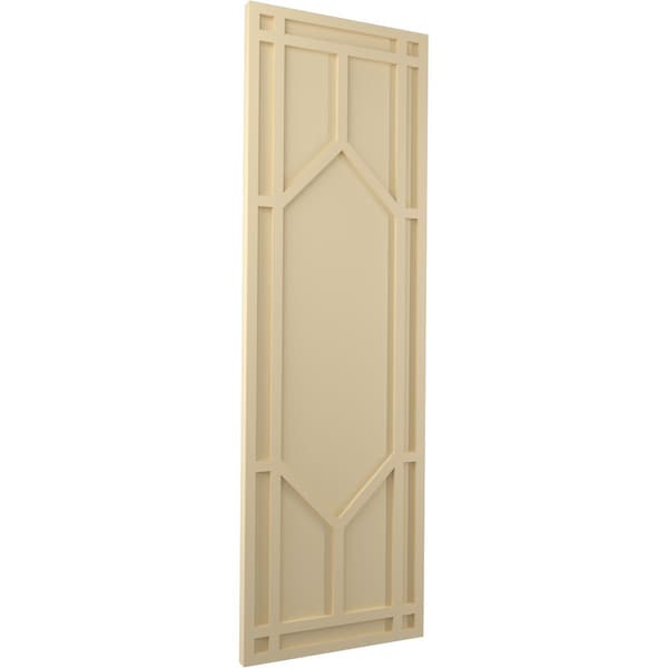 Ekena Millwork True Fit PVC Shaker Fixed Mount Shutters, Natural Twine, 18W x 60H, PR - TFP001SK18X060NT