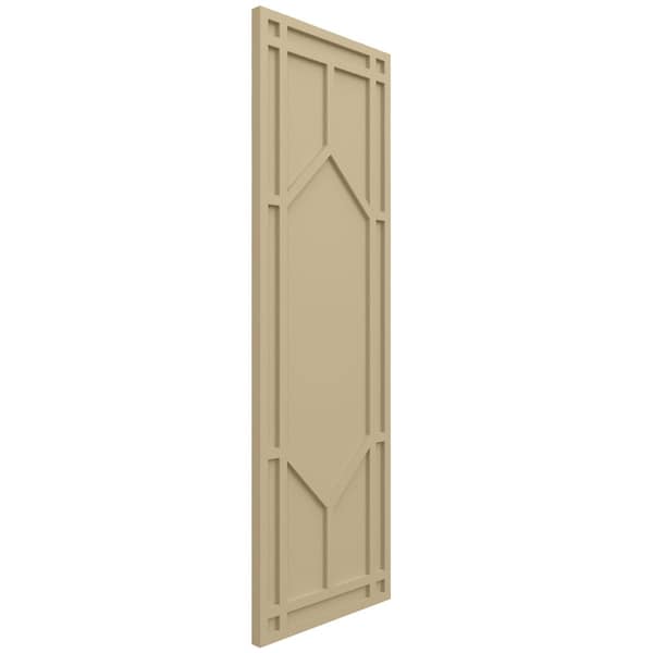 Ekena Millwork True Fit PVC Shaker Fixed Mount Shutters, Natural Twine, 18W x 60H, PR - TFP001SK18X060NT