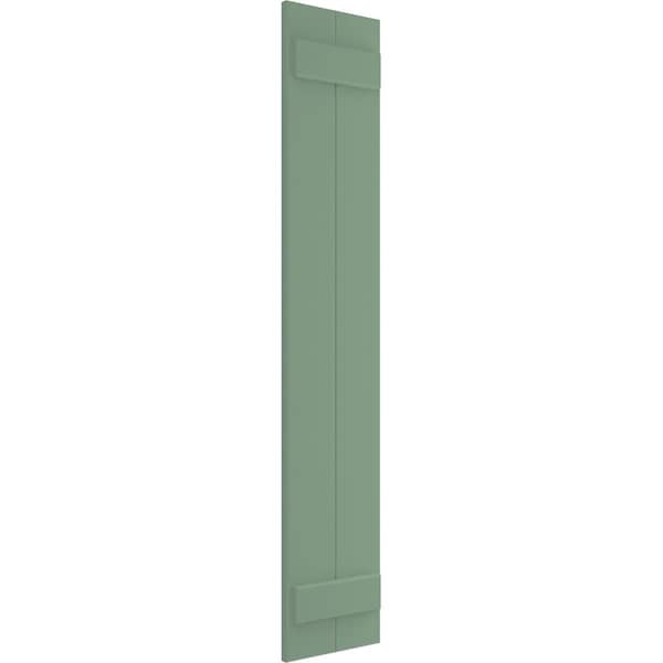 Ekena Millwork True Fit PVC, Two Board Joined Board-n-Batten Shutters, Track Green, 10 3/4W x 36H, PR - TFP101BBF11X036TG