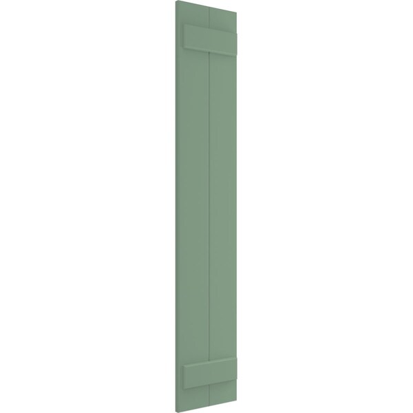 Ekena Millwork True Fit PVC, Two Board Joined Board-n-Batten Shutters, Track Green, 10 3/4W x 36H, PR - TFP101BBF11X036TG