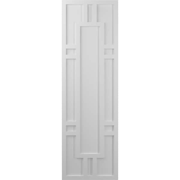 Ekena Millwork True Fit PVC Hastings Fixed Mount Shutters, Primed, 18"W x 57"H - TFP001HS18X057PR