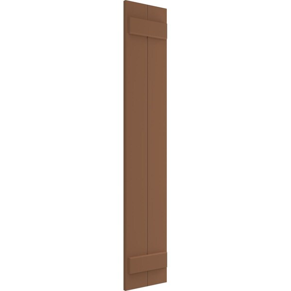 Ekena Millwork True Fit PVC, Two Board Joined Board-n-Batten Shutters, Burnt Toffee, 10 3/4W x 29H, PR - TFP101BBF11X029BT