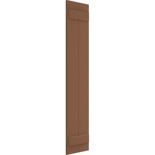 Ekena Millwork True Fit PVC, Two Board Joined Board-n-Batten Shutters, Burnt Toffee, 10 3/4W x 29H, PR - TFP101BBF11X029BT