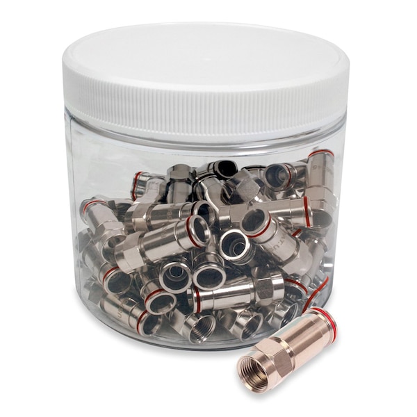 Conectores de compresión Quest Technology International F (Macho), 75 Ohm - Rg-59, 50 por frasco - COM-1359-50J