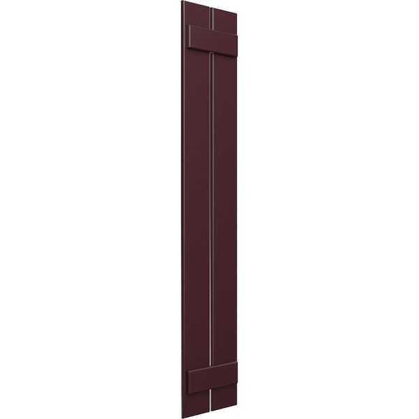 Ekena Millwork True Fit PVC, Two Board Spaced Board-n-Batten Shutters, Wine Red, 11 1/4W x 66H, PR - TFP101SBF11X066WR