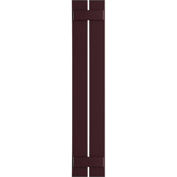Ekena Millwork True Fit PVC, Two Board Spaced Board-n-Batten Shutters, Wine Red, 11 1/4W x 66H, PR - TFP101SBF11X066WR