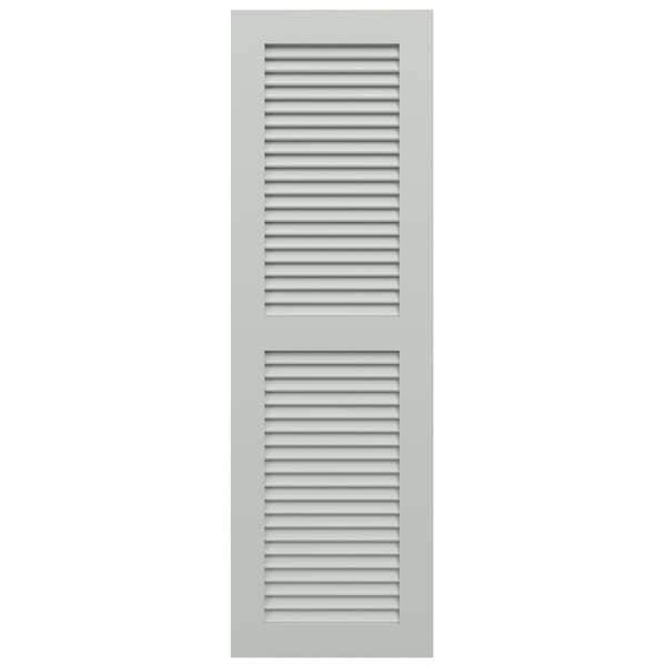 Ekena Millwork True Fit PVC Two Equal Louver Shutters, Hailstorm Gray, 18W x 26H, PR - TFP101LVF18X026ST