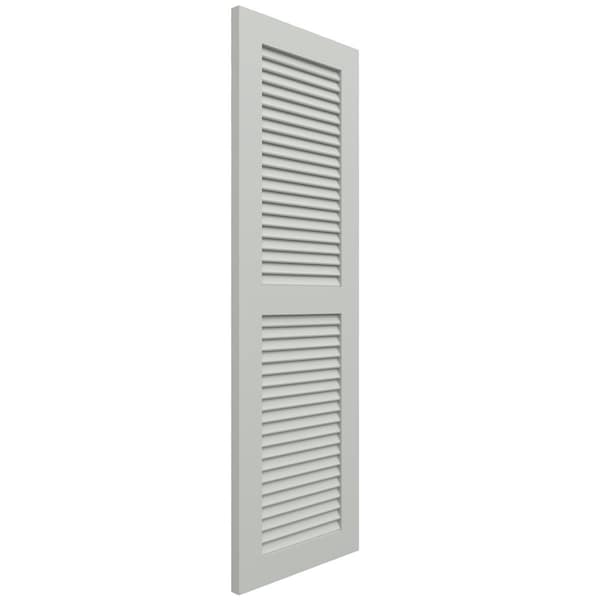 Ekena Millwork True Fit PVC Two Equal Louver Shutters, Hailstorm Gray, 18W x 26H, PR - TFP101LVF18X026ST