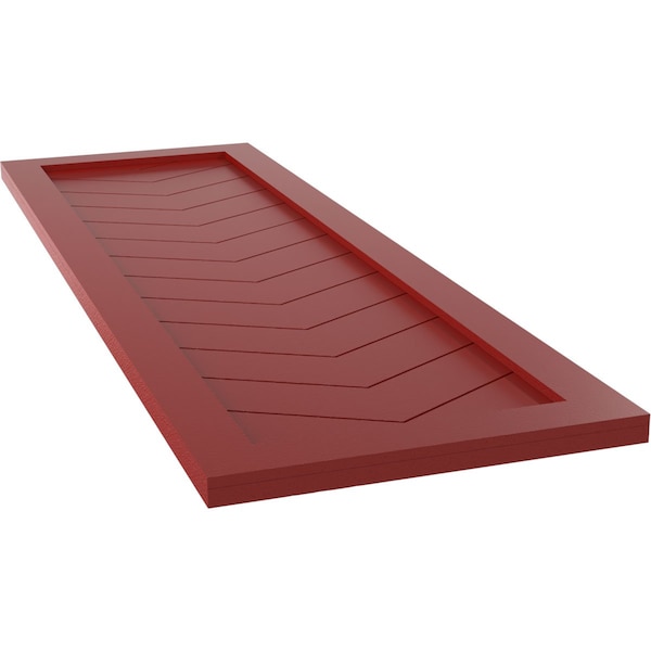 Ekena Millwork True Fit PVC Single Panel Chevron Modern Style Fixed Mount Shutters, Fire Red, 18W x 67H, PR - TFP001CV18X067BR