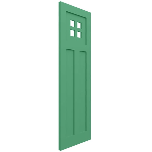 Ekena Millwork True Fit PVC San Antonio Mission Style Fixed Mount Shutters, Lilly Pads, 12W x 43H, PR - TFP001ST12X043LP