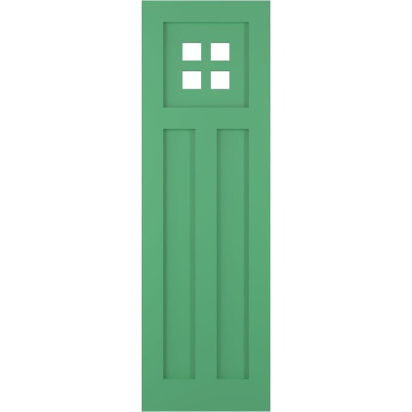 Ekena Millwork True Fit PVC San Antonio Mission Style Fixed Mount Shutters, Lilly Pads, 12W x 43H, PR - TFP001ST12X043LP
