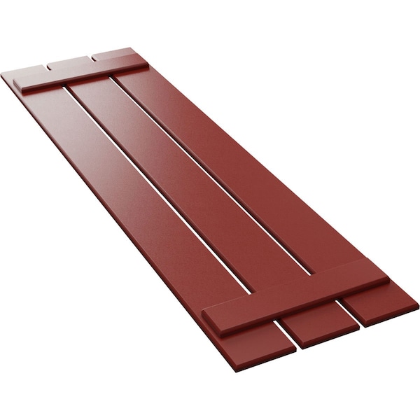 Ekena Millwork True Fit PVC Three Board Spaced Board-n-Batten Shutters, Fire Red , 17 1/8W x 74H, PR - TFP101SBF17X074BR
