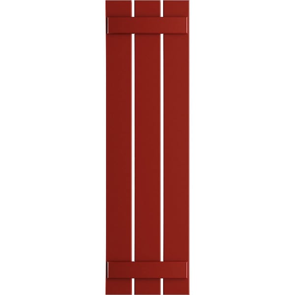 Ekena Millwork True Fit PVC Three Board Spaced Board-n-Batten Shutters, Fire Red , 17 1/8W x 74H, PR - TFP101SBF17X074BR