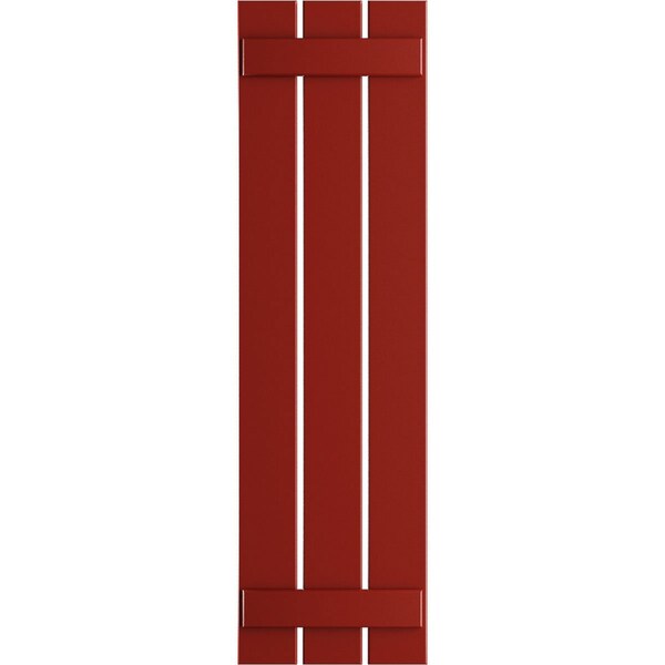 Ekena Millwork True Fit PVC Three Board Spaced Board-n-Batten Shutters, Fire Red , 17 1/8W x 74H, PR - TFP101SBF17X074BR