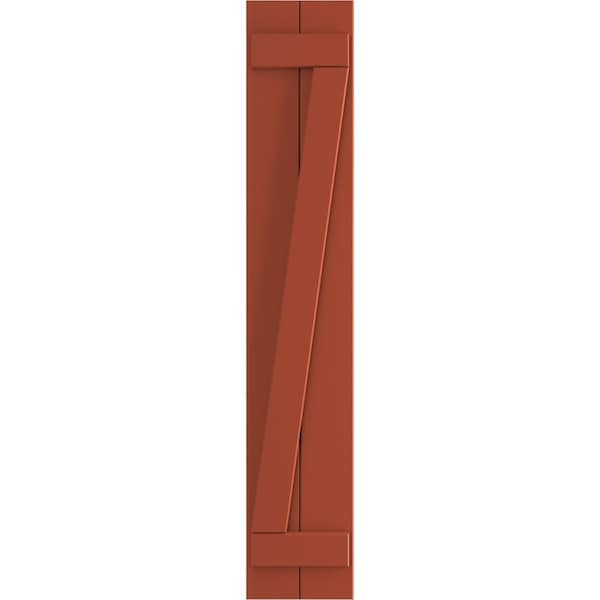Ekena Millwork True Fit PVC, Two Board Joined Board-n-Batten Shutters w/Z-Bar, Colorful Leaves , 10 3/4W x 25H, PR - TFP102BBF11X025CL