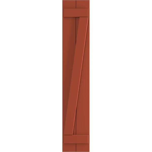 Ekena Millwork True Fit PVC, Two Board Joined Board-n-Batten Shutters w/Z-Bar, Colorful Leaves , 10 3/4W x 25H, PR - TFP102BBF11X025CL