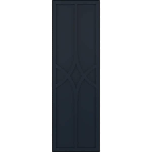 Ekena Millwork True Fit PVC Cedar Park Fixed Mount Shutters, Starless Night Blue, 18W x 30H, PR - TFP001CP18X030OB