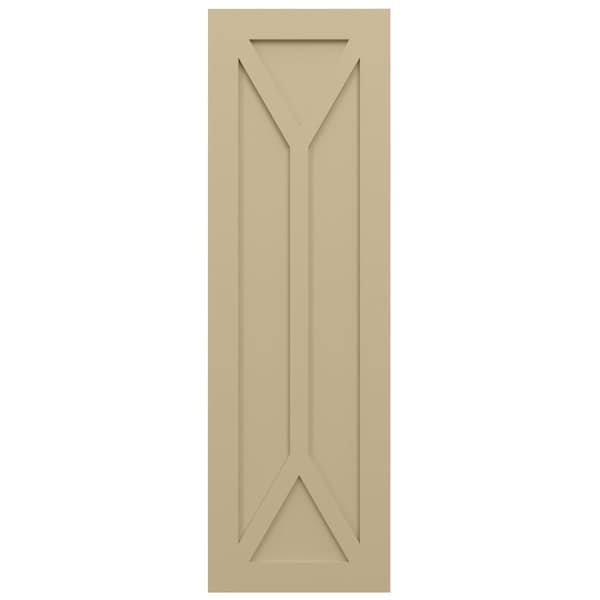 Ekena Millwork True Fit PVC San Carlos Mission Style Fixed Mount Shutters, Natural Twine, 12W x 59H, PR - TFP001SC12X059NT