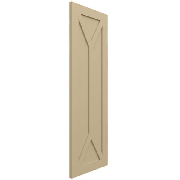 Ekena Millwork True Fit PVC San Carlos Mission Style Fixed Mount Shutters, Natural Twine, 12W x 59H, PR - TFP001SC12X059NT