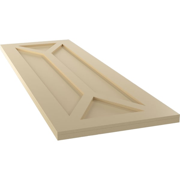 Ekena Millwork True Fit PVC San Carlos Mission Style Fixed Mount Shutters, Natural Twine, 12W x 59H, PR - TFP001SC12X059NT