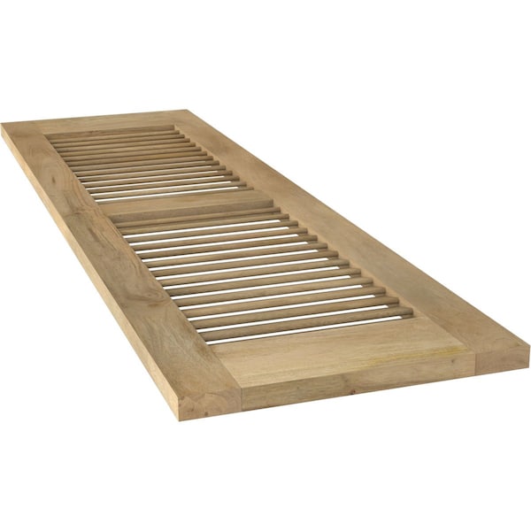 Ekena Millwork 15W x 33H Americraft Two Equal Louver Exterior Real Wood Shutters, Unfinished, PR - RW101LV15X33UNH