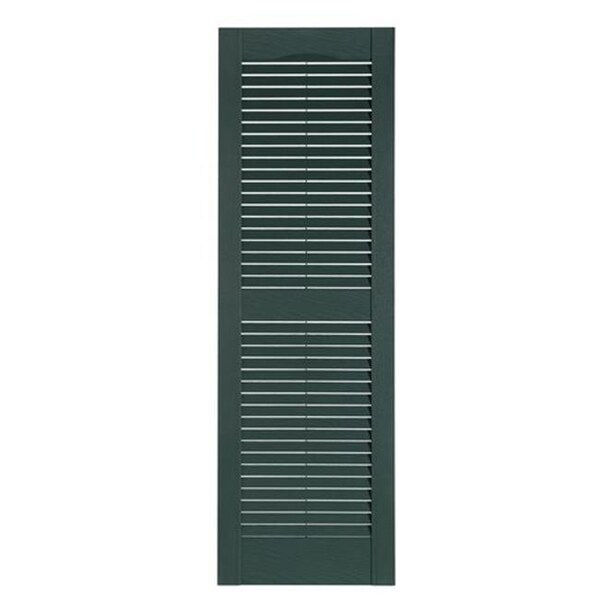 Mr Mxyzptlk Perfect Shutters IL501567331 Premier Louver Exterior Decorative Shutter; Heritage Green - 15 x 67 in. - IL501567331