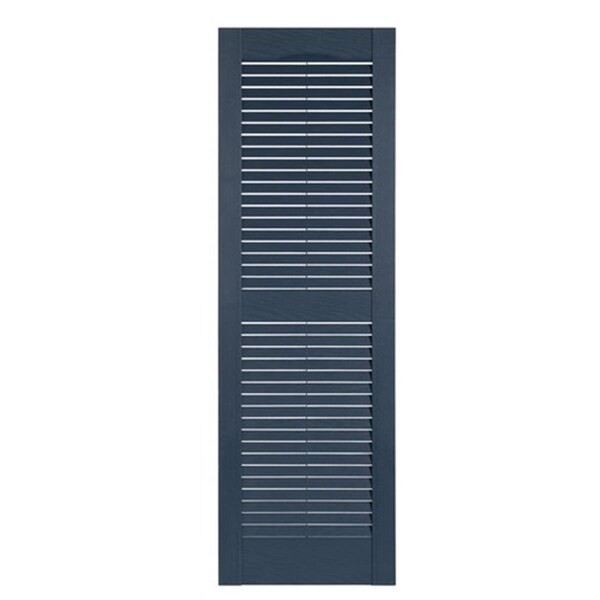 Mr Mxyzptlk Perfect Shutters IL501571004 Premier Louver Exterior Decorative Shutter; Bedford Blue - 15 x 71 in. - IL501571004
