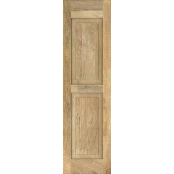 Ekena Millwork Americraft 2 Equal Raised Panel Exterior Real Wood Shutters, RW101RP15X62UNH, PR - RW101RP15X62UNH