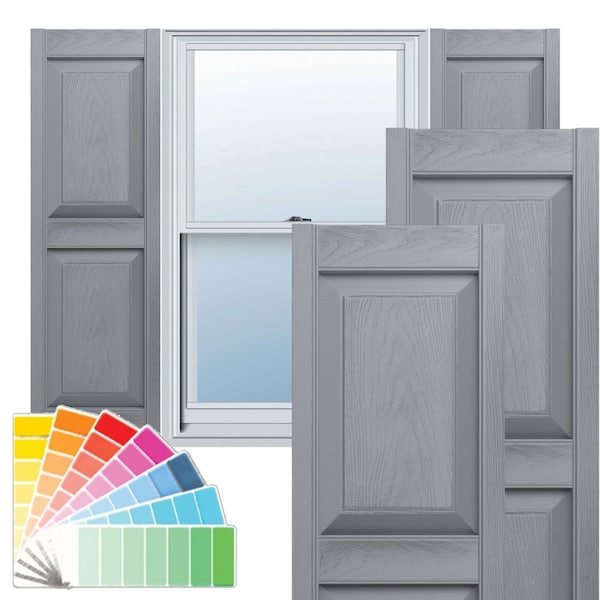 Ekena Millwork Builders Edge, Standard Two Equal Panels, Raised Panel Shutters, 30140043030 - 030140043030