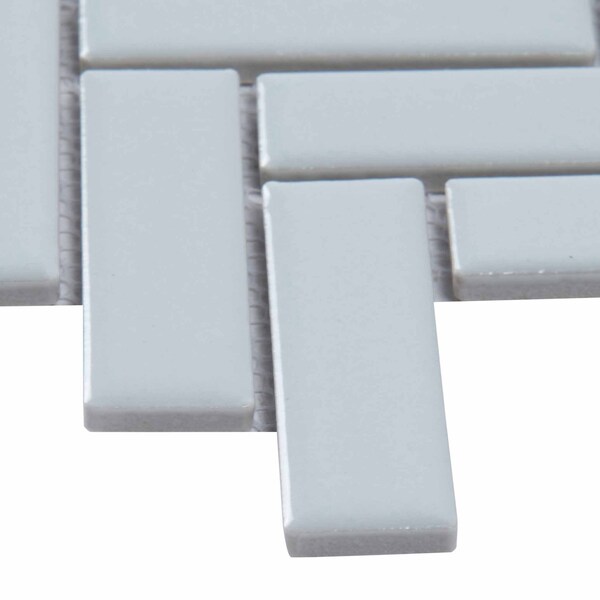 Msi Retro Herringbone Gray 12.2 In. X 10.83 In. X 6 Mm Porcelain Mesh-Mounted Mosaic Tile, 15PK - ZOR-MD-0215