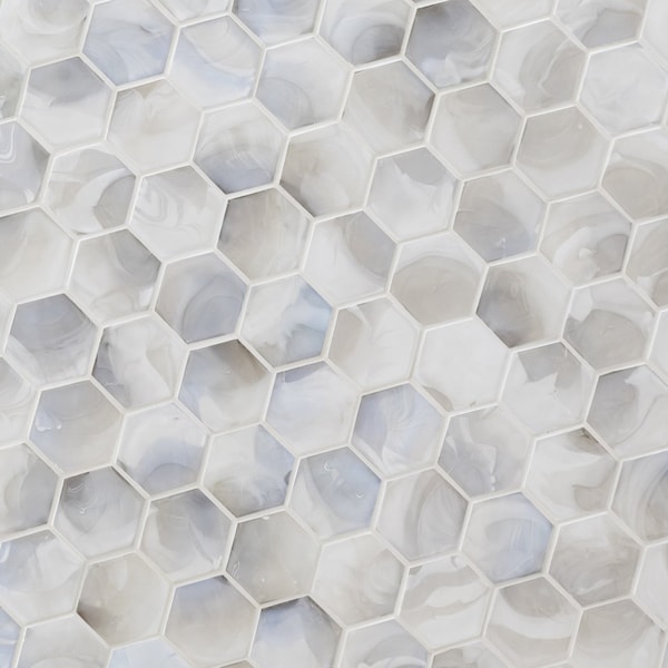 Msi Akoya Pearl Hexagon 10.95 In. X 12.6 In. Glass Mosaic Tile, 15PK - ZOR-MD-0528