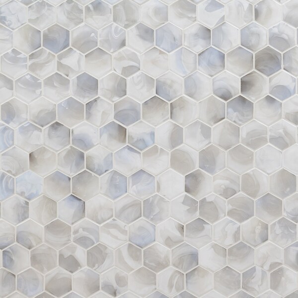 Msi Akoya Pearl Hexagon 10.95 In. X 12.6 In. Glass Mosaic Tile, 15PK - ZOR-MD-0528