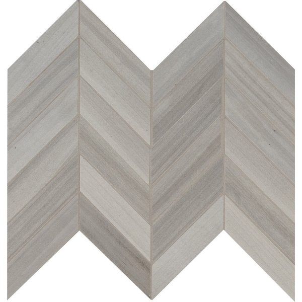 Msi Havenwood Platinum Chevron 12 In. X 15 In. Glazed Porcelain Mesh-Mounted Mosaic Tile, 8PK - ZOR-PT-0566