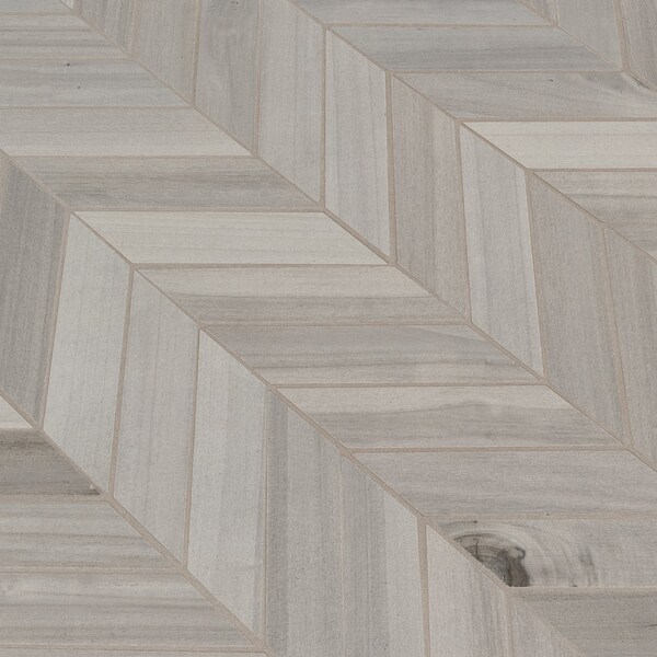 Msi Havenwood Platinum Chevron 12 In. X 15 In. Glazed Porcelain Mesh-Mounted Mosaic Tile, 8PK - ZOR-PT-0566