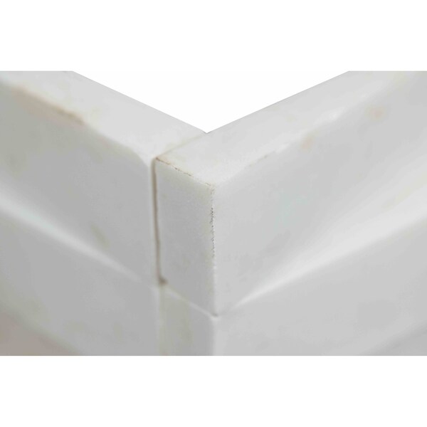 Msi Cosmic White "L" Corner 3D Wave Ledger Panel SAMPLE Honed Marble Wall Tile - ZOR-PNL-0031-SAM