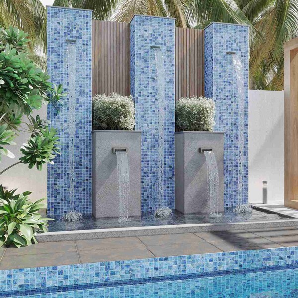 Apollo Tile Celestial 12 in. x 12 in. Glossy Midnight Blue Glass Mosaic Wall and Floor Tile 10 sq. ft./case 10-pack - APL2ST88BL547