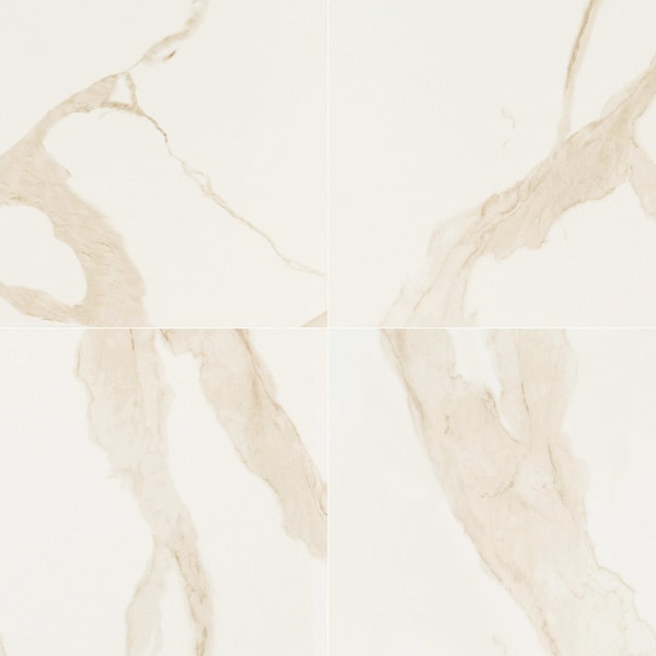 Msi Eden Calacatta 24 x 24 Matte Porcelain Floor and Wall Tile, 4PK - ZOR-PT-0714